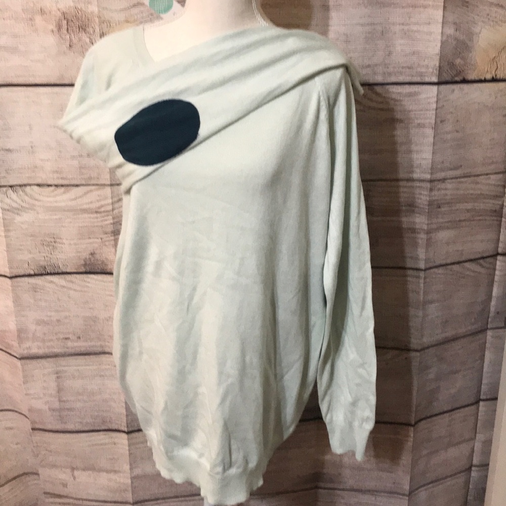 NWT mint and teal elbow patch sweater